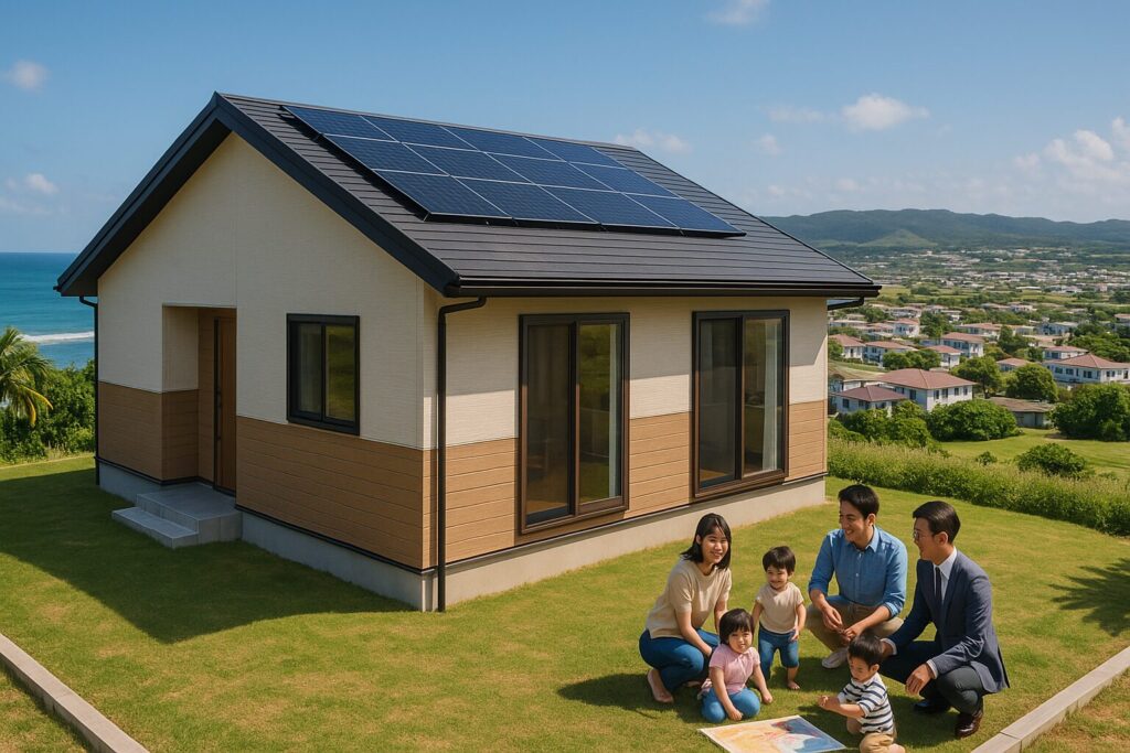 安全な不動産取引を実現した30代家族の笑顔と沖縄の新築住宅