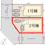 仲介手数料無料_北谷町桑江_区画図_2号棟