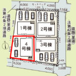 仲介手数料無料_南風原町津嘉山_区画図_4号棟