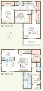 仲介手数料無料_うるま市江洲_間取図_3号棟