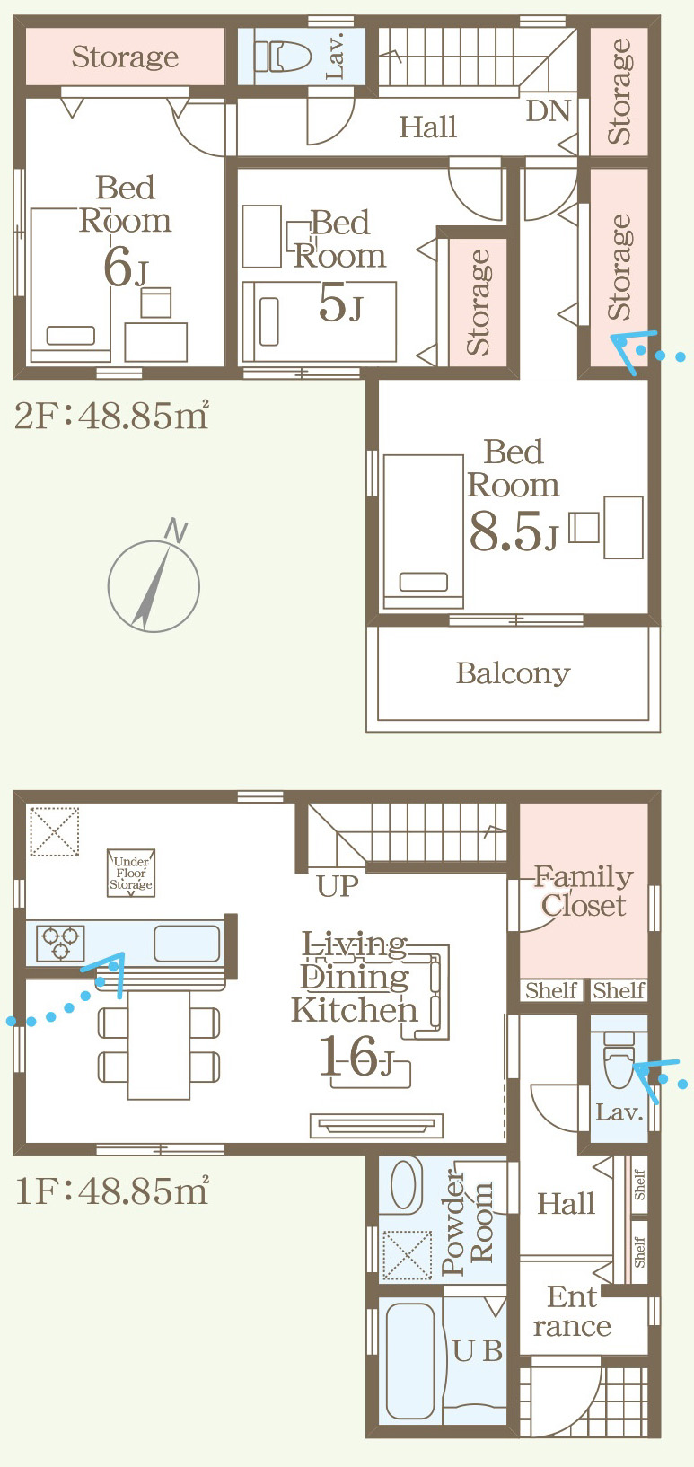 仲介手数料無料_うるま市江洲_間取図_3号棟