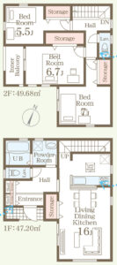 仲介手数料無料_うるま市江洲_間取図_4号棟