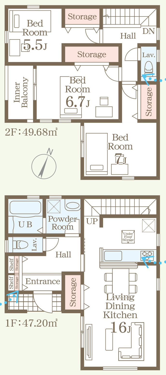 仲介手数料無料_うるま市江洲_間取図_4号棟