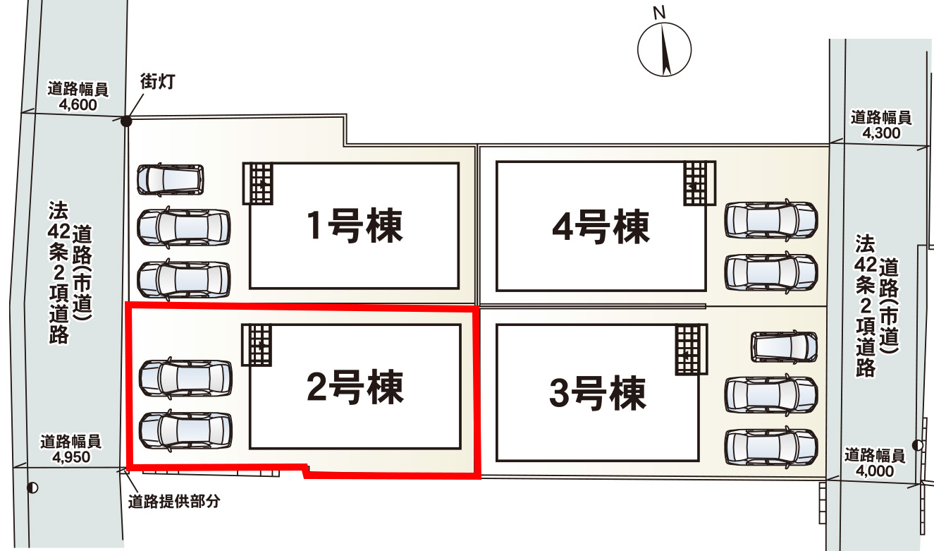 仲介手数料無料_うるま市石川7_区画図_2号棟
