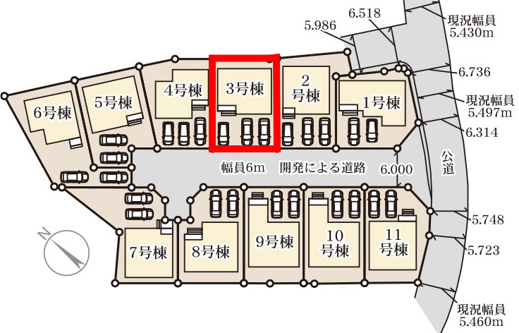 仲介手数料無料_八重瀬町具志頭lg_区画図_3号棟