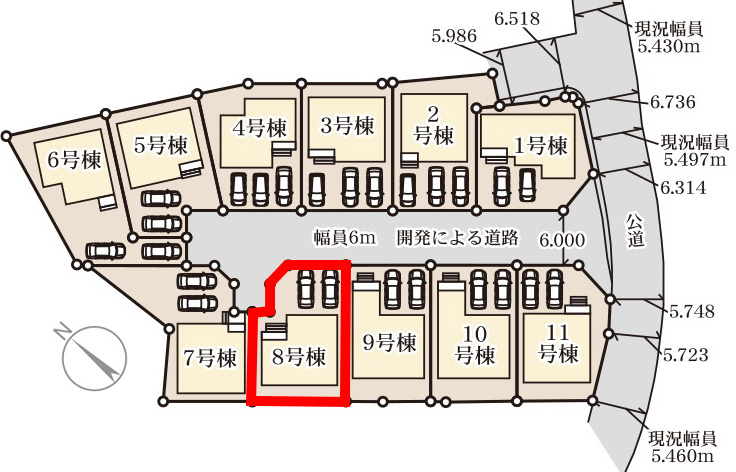 仲介手数料無料_八重瀬町具志頭lg_区画図_8号棟