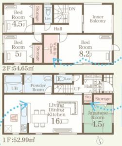 仲介手数料無料_南城市佐敷字新里_間取図_1号棟