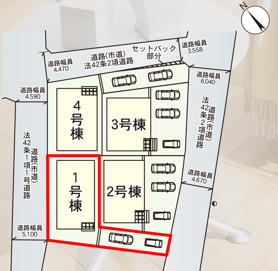 仲介手数料無料_南城市大里稲嶺第4__区画図_1号棟