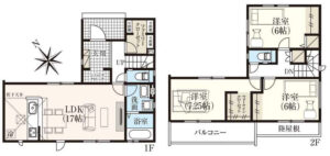 仲介手数料無料_南城市玉城字糸数3_間取図_1号棟
