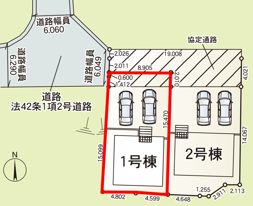 仲介手数料無料_南風原町_区画図_1号棟
