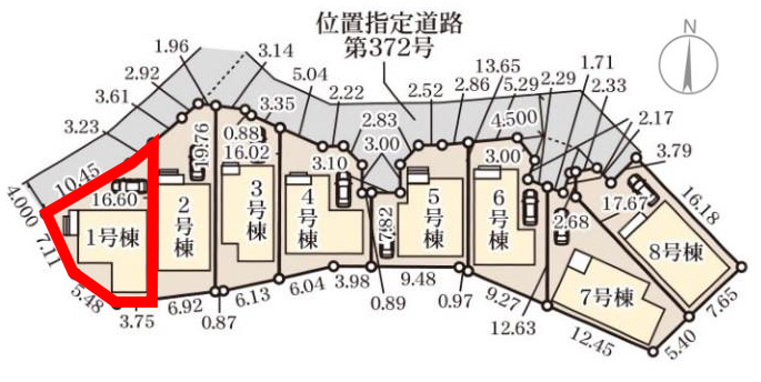 仲介手数料無料_沖縄市南桃原_区画図_1号棟