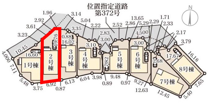 仲介手数料無料_沖縄市南桃原_区画図_2号棟
