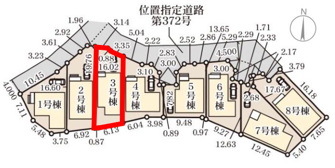 仲介手数料無料_沖縄市南桃原_区画図_3号棟
