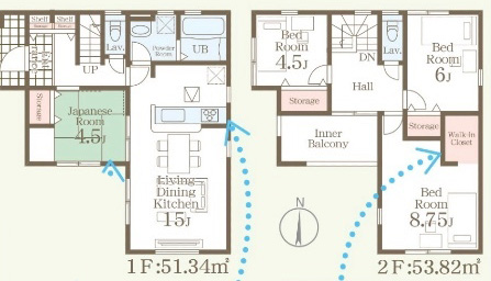 仲介手数料無料_沖縄市南桃原_間取図_1号棟