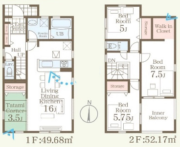 仲介手数料無料_沖縄市南桃原_間取図_2号棟