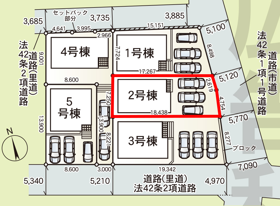 仲介手数料無料_糸満市大度_区画図_2号棟