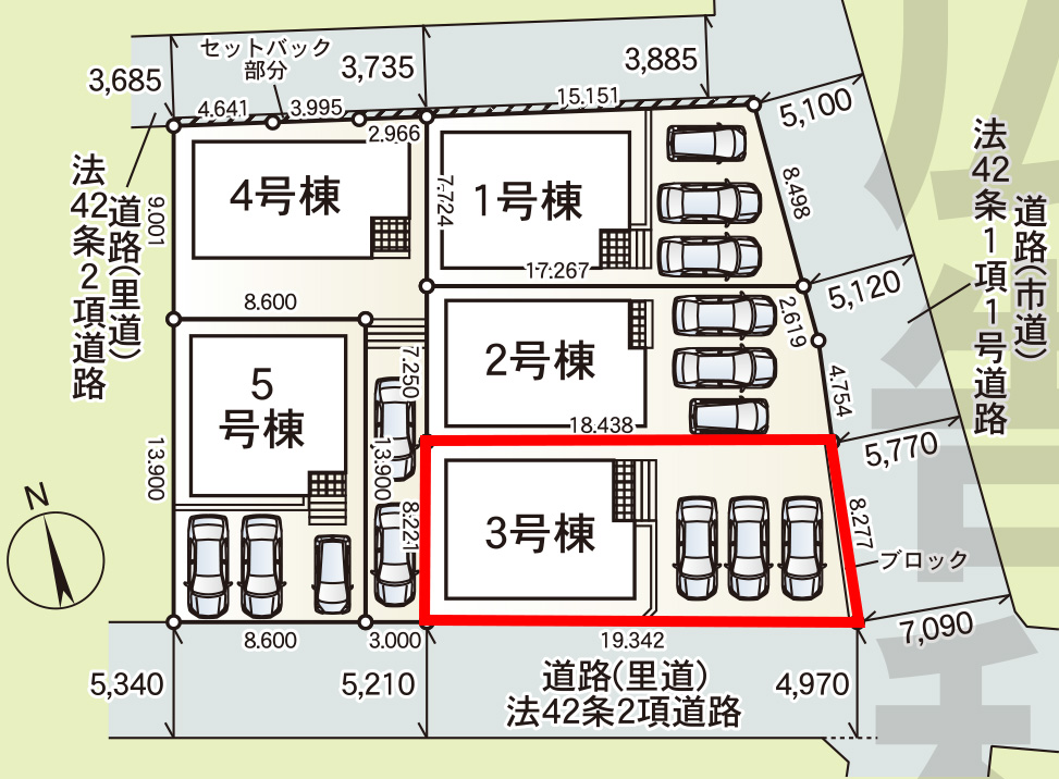 仲介手数料無料_糸満市大度_区画図_3号棟