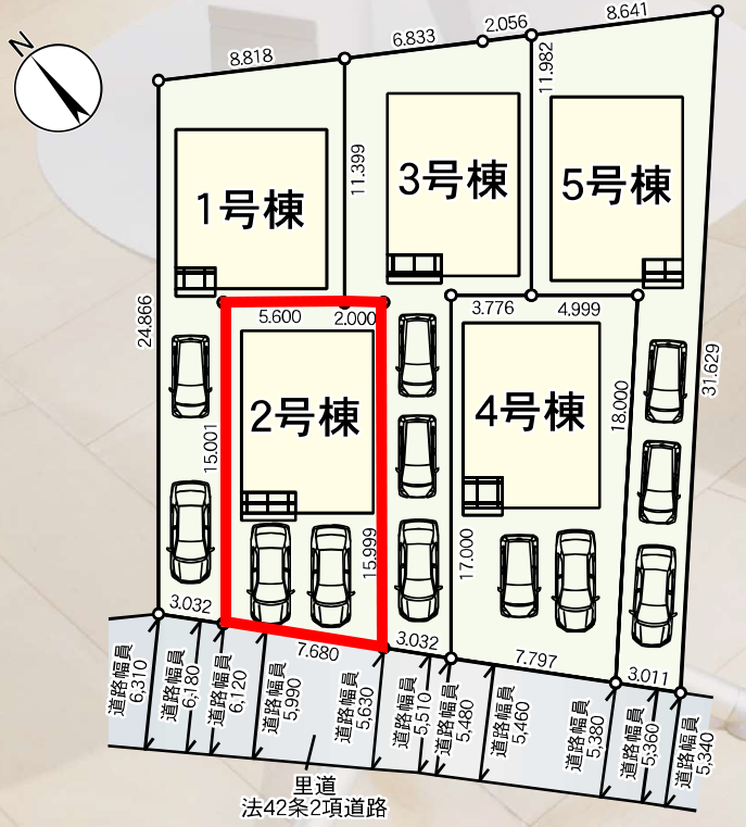 仲介手数料無料_糸満市宇江城2_区画図_2号棟