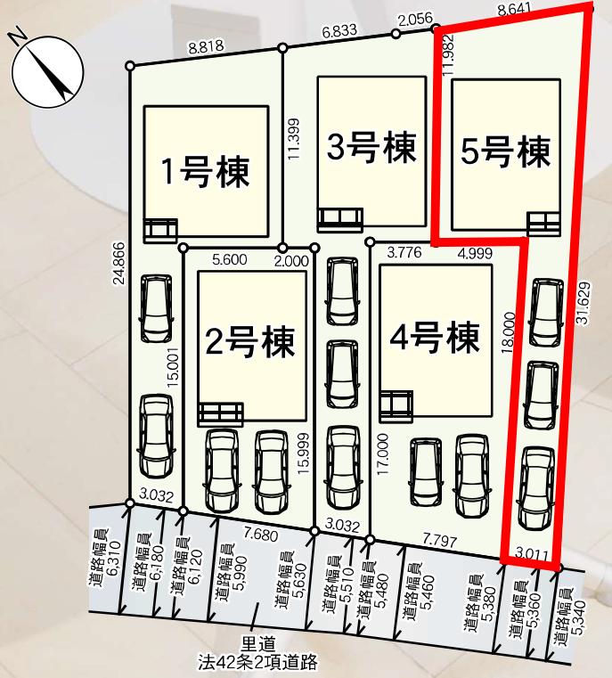 仲介手数料無料_糸満市宇江城2_区画図_5号棟