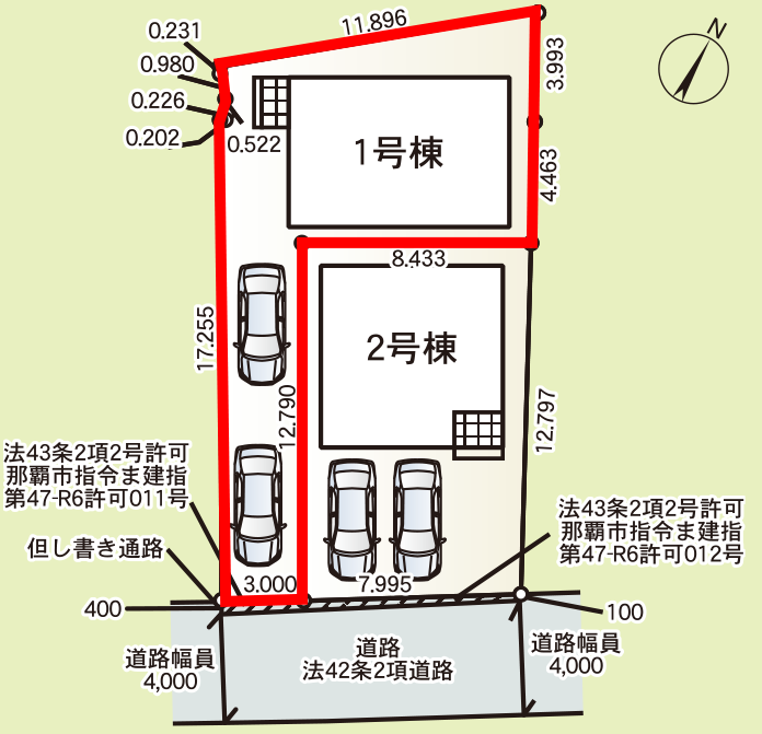 仲介手数料無料_那覇市具志第4_1号棟_区画図