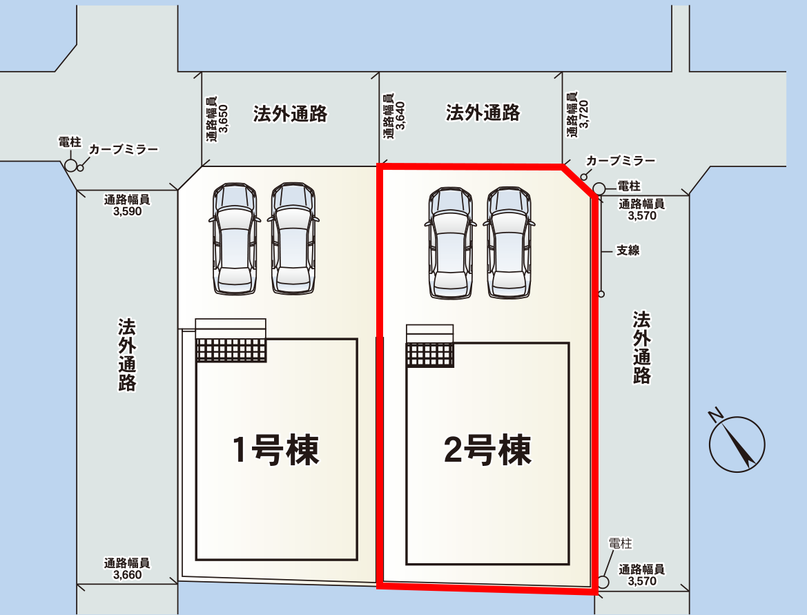 仲介手数料無料_金武町屋嘉2号棟_区画図