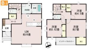 糸満市兼城767番B号棟ハートフルタウンの間取図