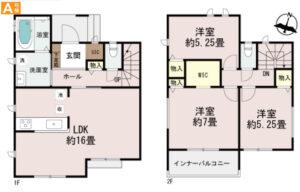 糸満市西崎町3-510A号棟ハートフルタウンの間取図