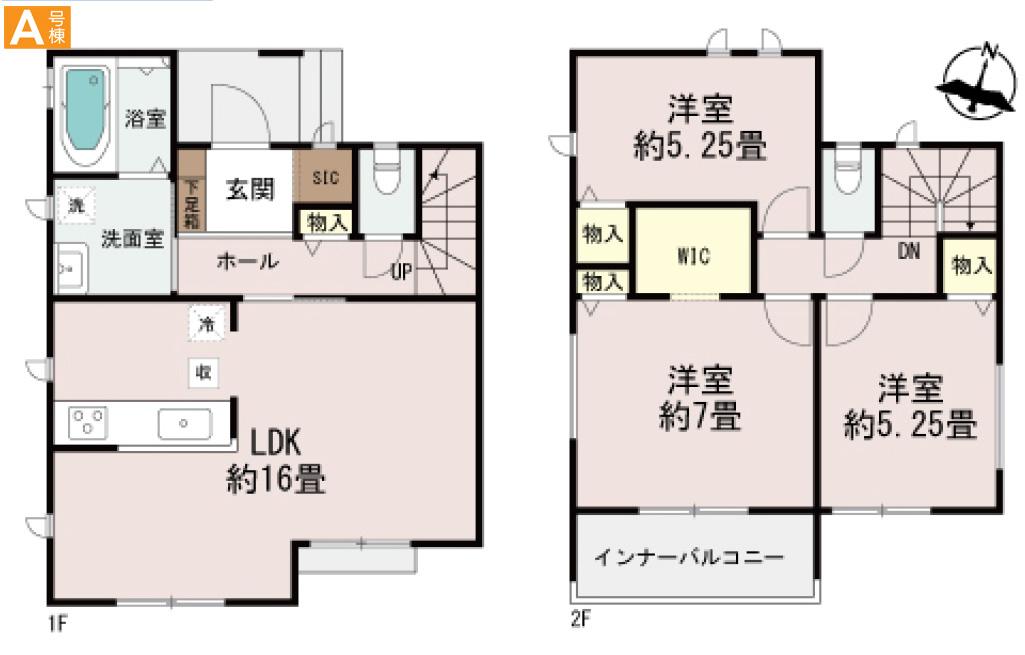 糸満市西崎町3-510A号棟ハートフルタウンの間取図
