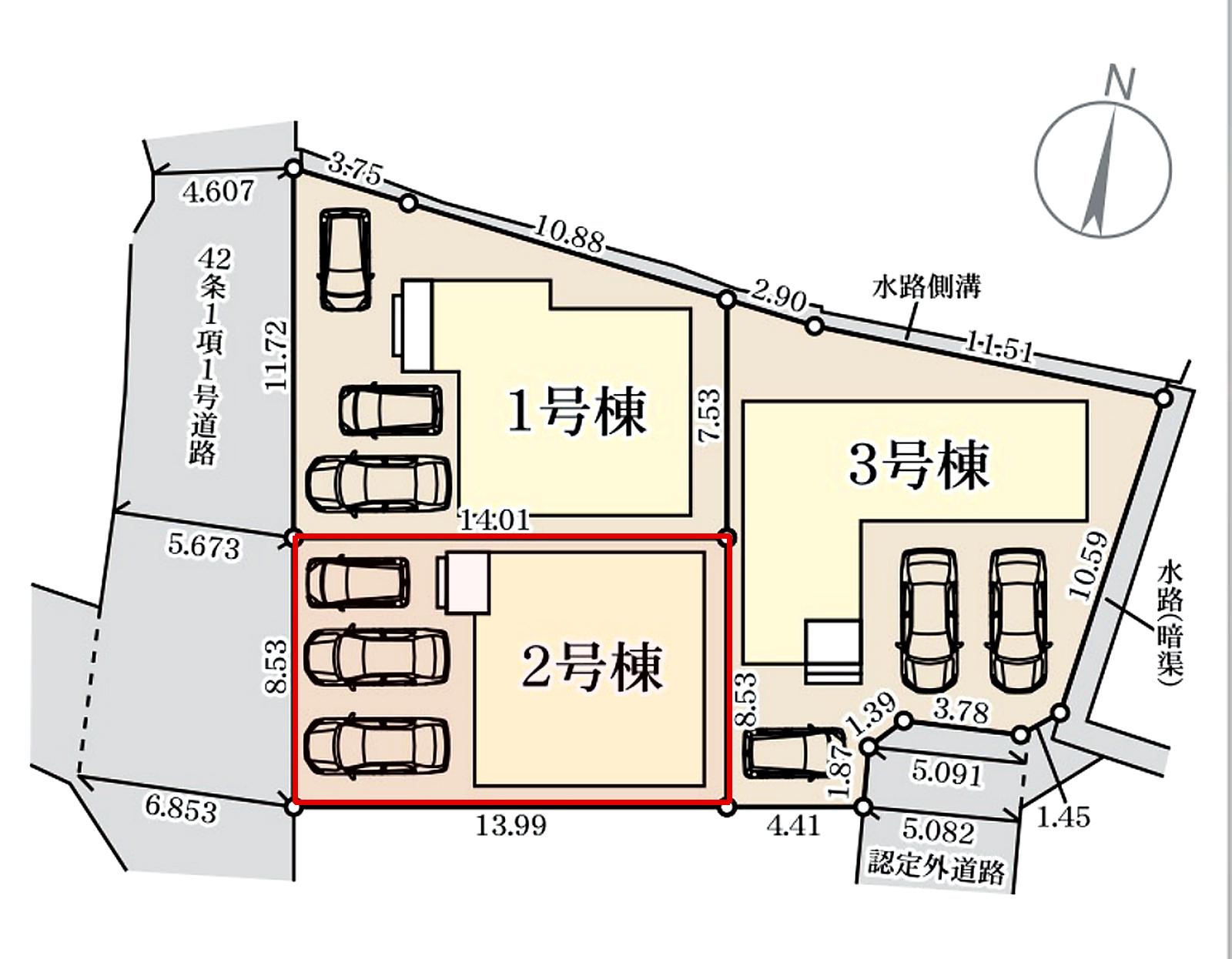 南城市大里高平 第1期2号棟 リーブルガーデン 区画図