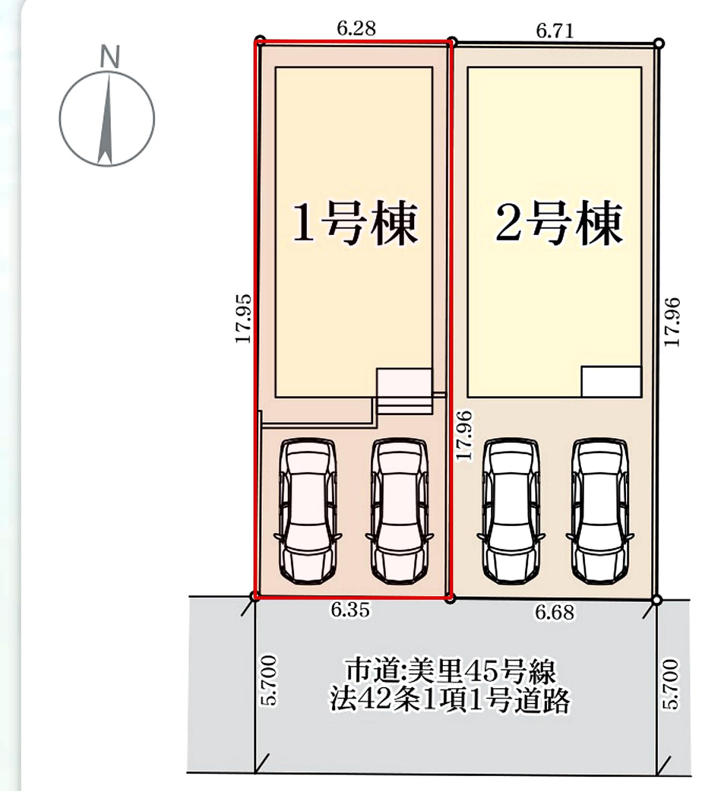 沖縄市美里 第2期1号棟 リーブルガーデン 区画図