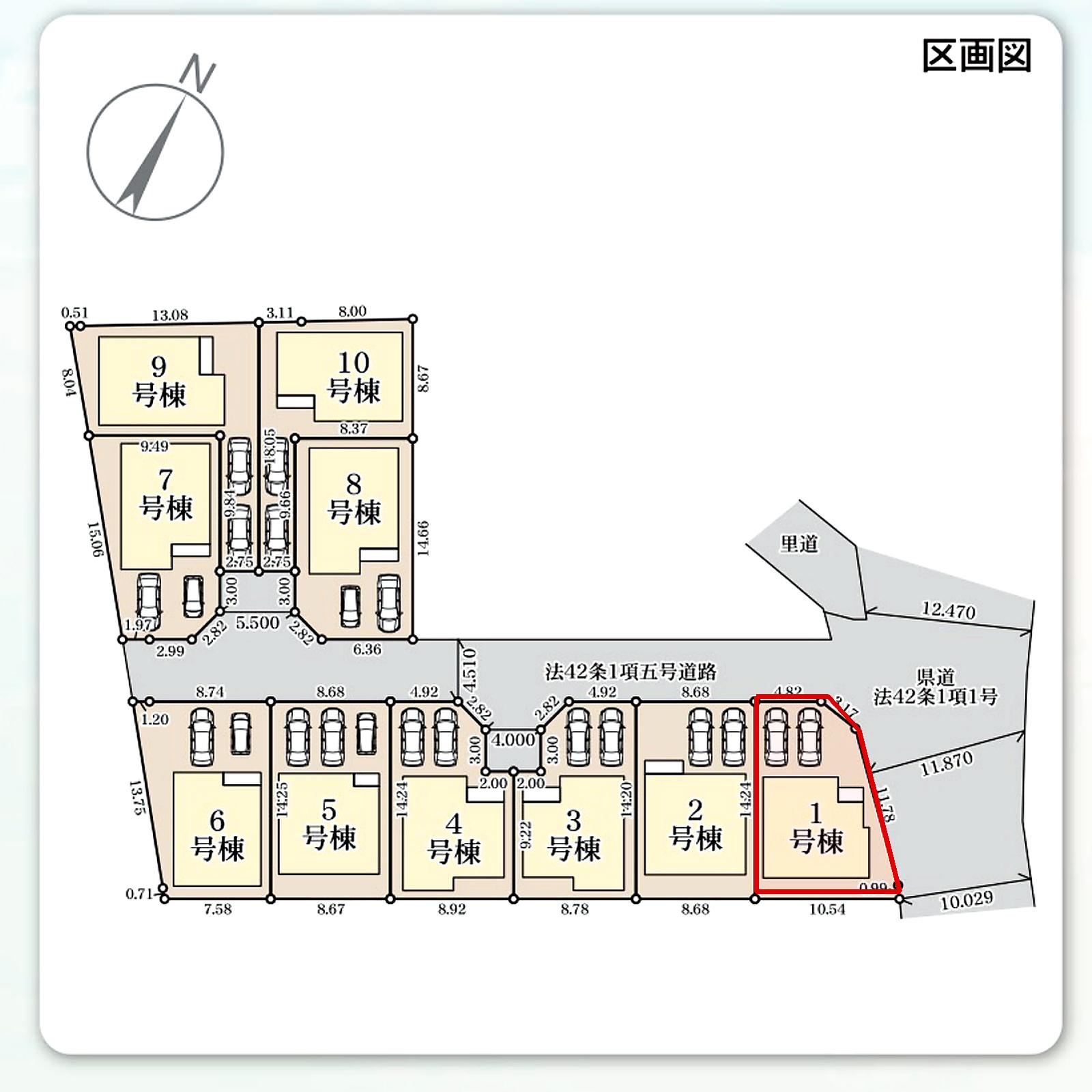 うるま市前原 第1期1号棟 リーブルガーデン 区画図