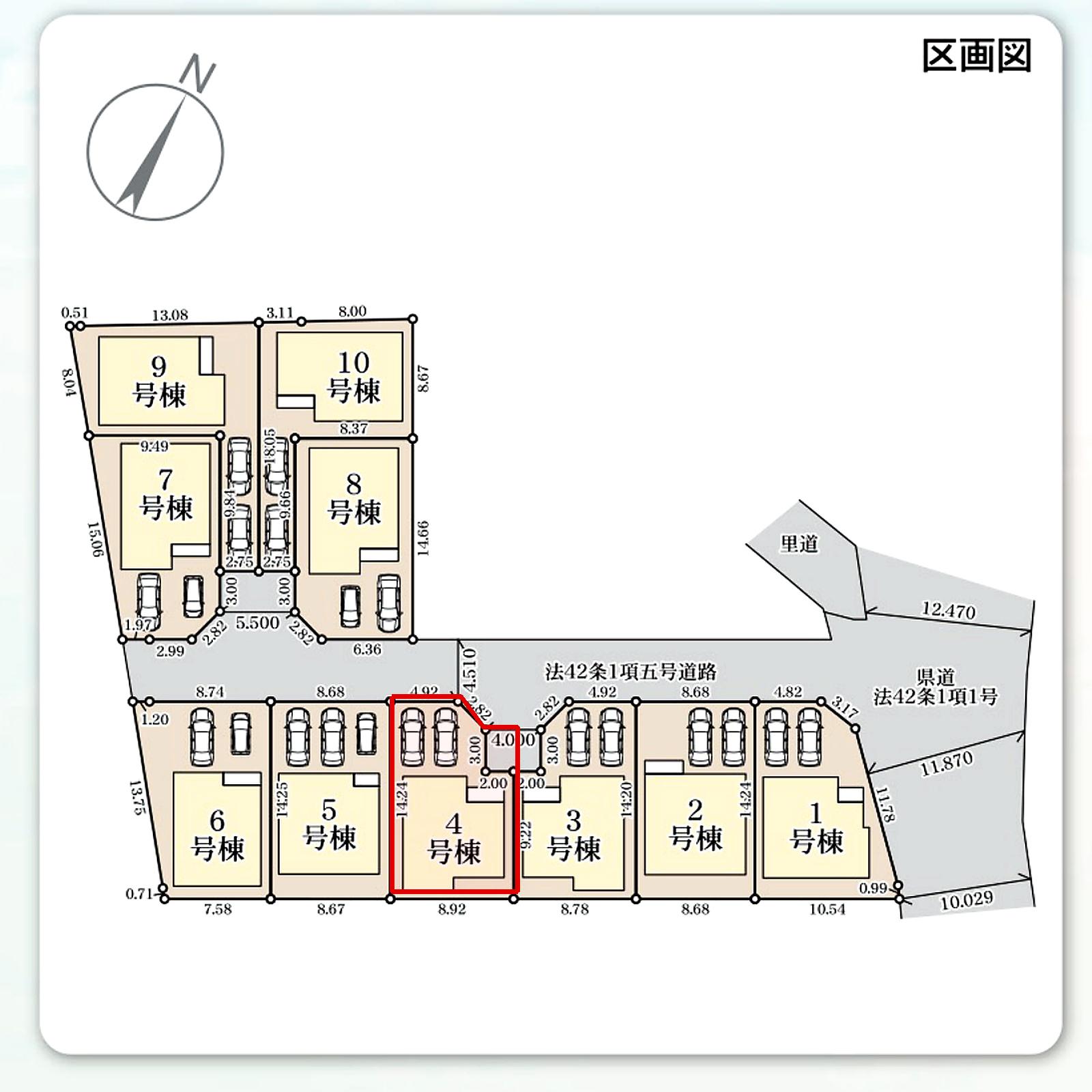 うるま市前原 第1期4号棟 リーブルガーデン 区画図