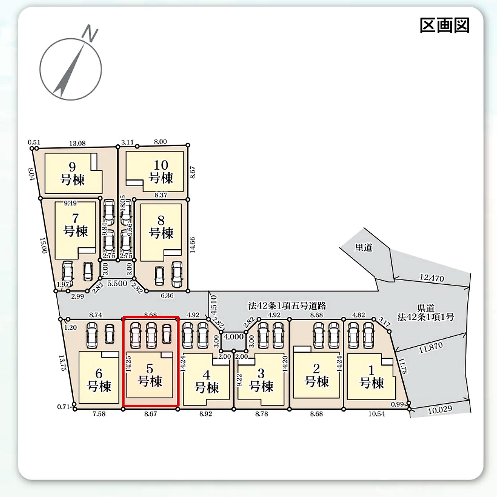 うるま市前原 第1期5号棟 リーブルガーデン 区画図