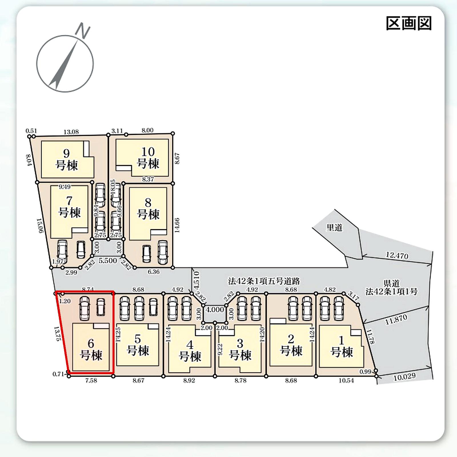 うるま市前原 第1期6号棟 リーブルガーデン 区画図