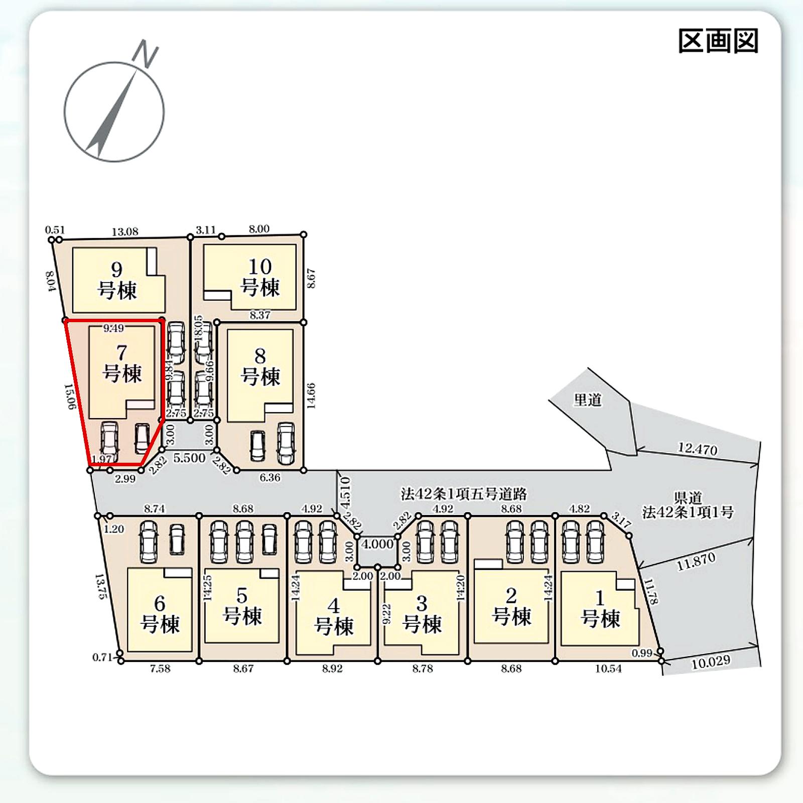 うるま市前原 第1期7号棟 リーブルガーデン 区画図