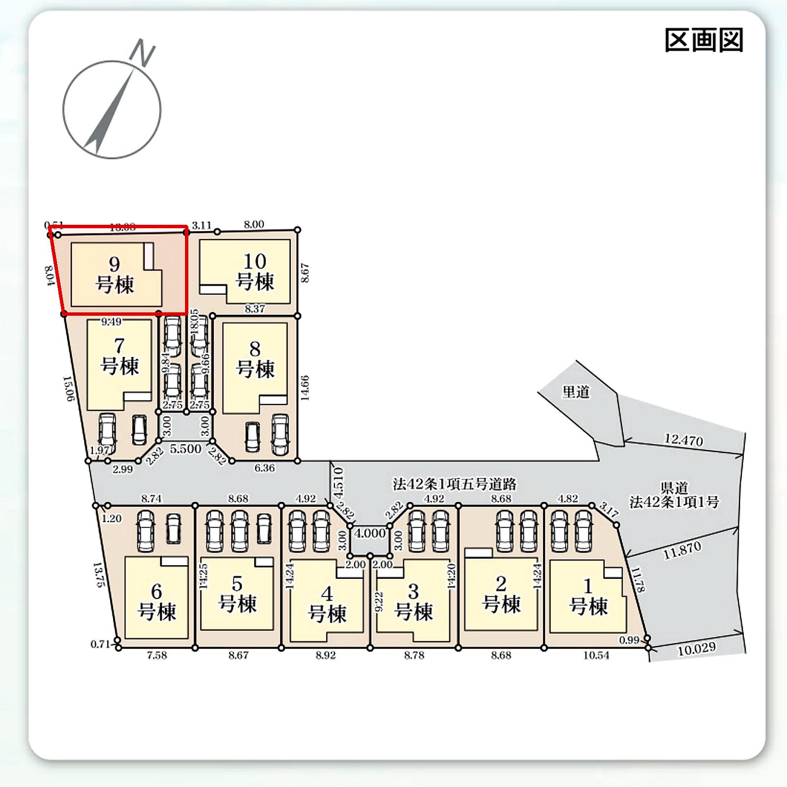 うるま市前原 第1期9号棟 リーブルガーデン 区画図