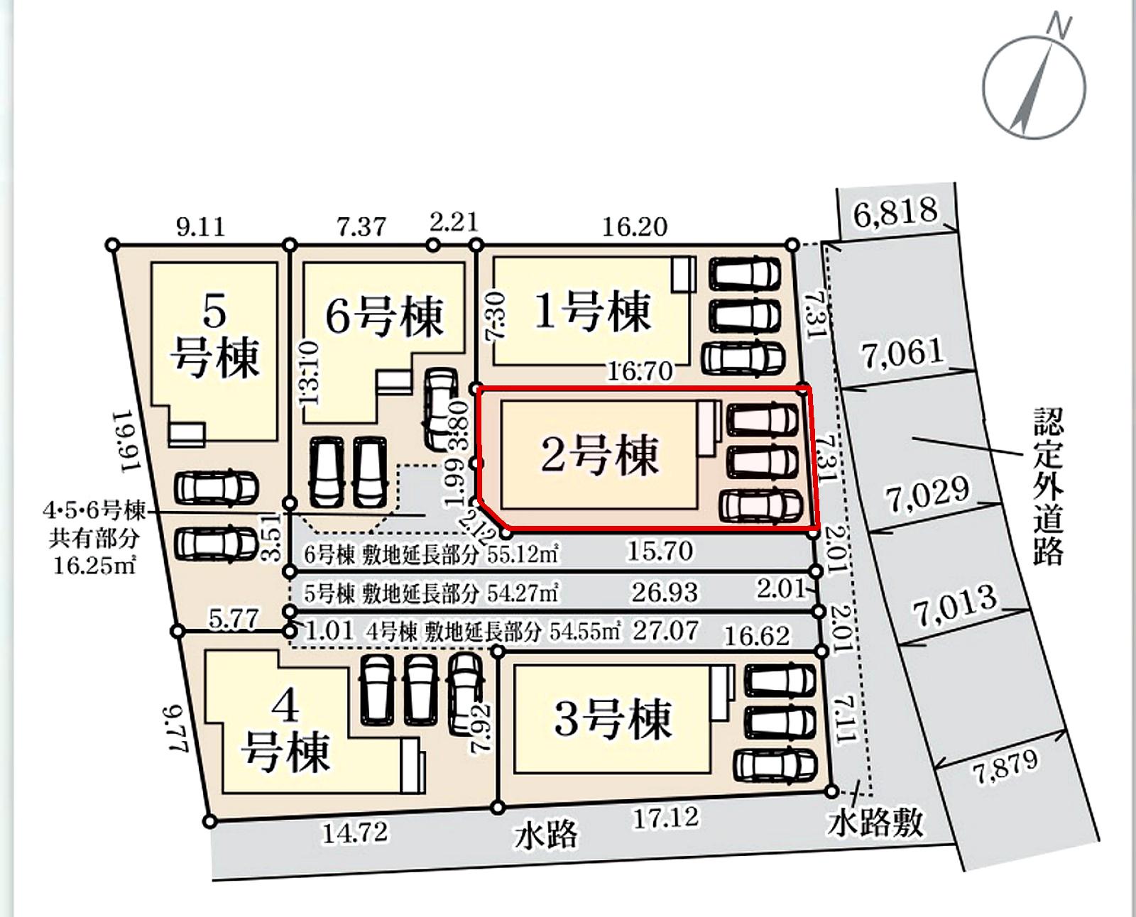 八重瀬町与座 第1期2号棟 リーブルガーデン 区画図