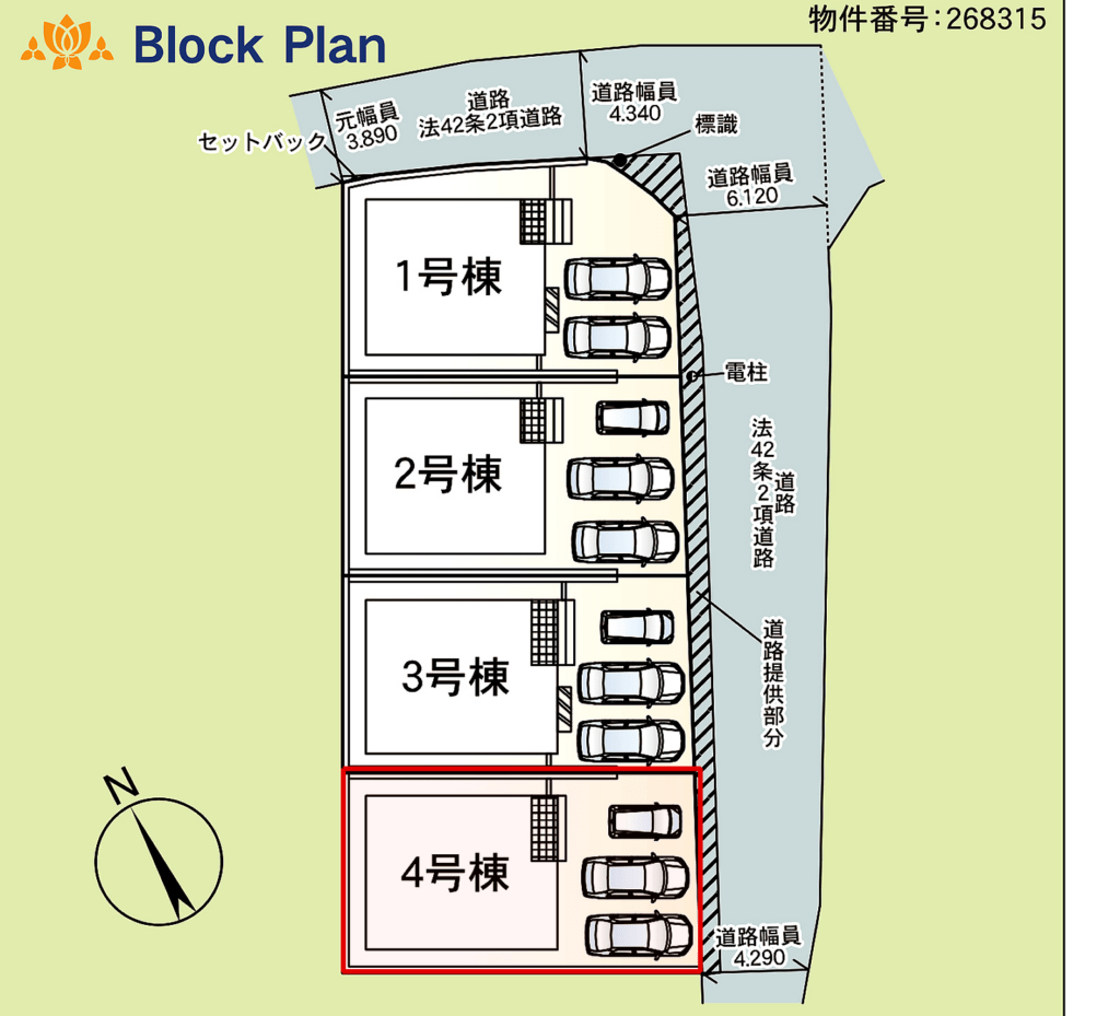 仲介手数料無料 沖縄｜浦添市牧港 第3期4号棟 区画図｜レキオスハウジング