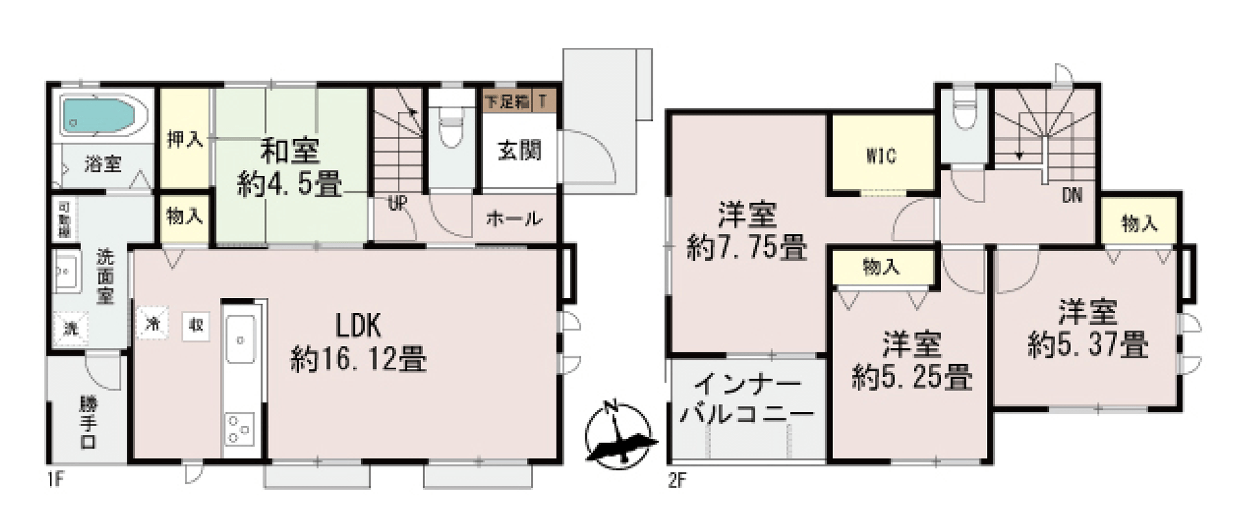 読谷村喜名273 A号棟 間取図（4LDK・LDK約16.12帖）