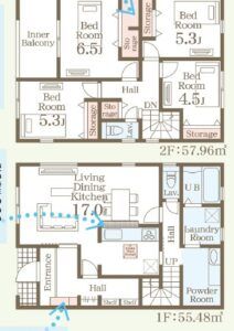 宜野湾市宇地泊1号棟 間取図