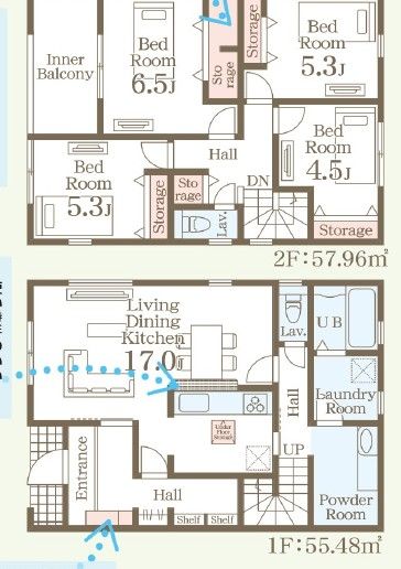 宜野湾市宇地泊1号棟 間取図
