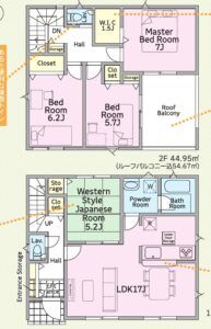 南城市佐敷字伊原第2期1号棟 間取図