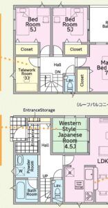 南城市佐敷字伊原第2期3号棟 間取図